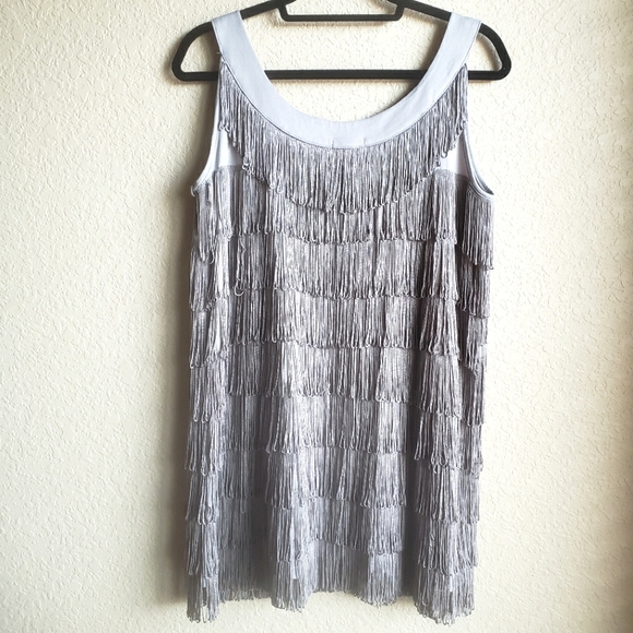 H&M Flapper Fringe Mini Dress Size Medium - Picture 2 of 7